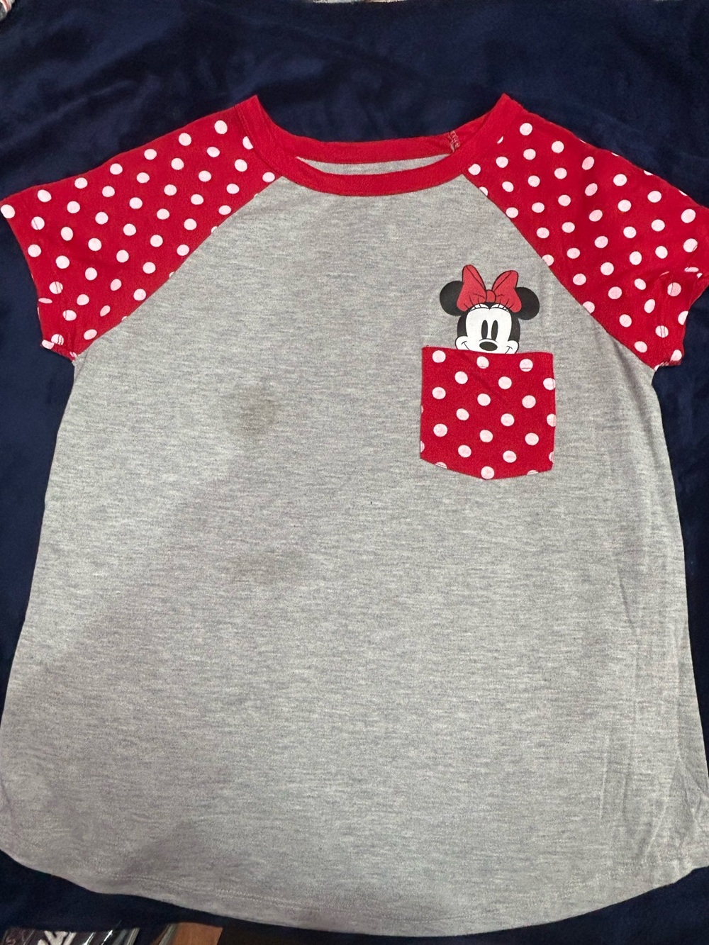 Girls Minnie Mouse Polka Dot Shirt Size L Disney Tee